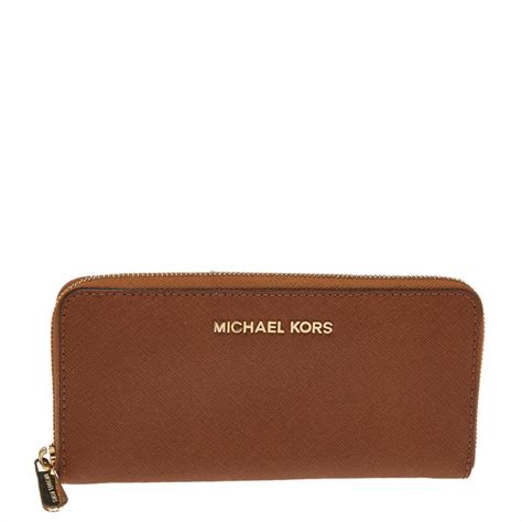 fawn michael kors wallet|designer brown leather wallet.